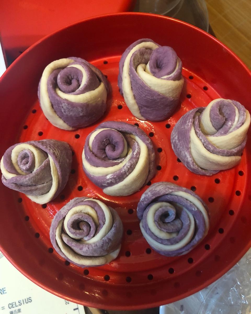 紫薯玫瑰花馒头