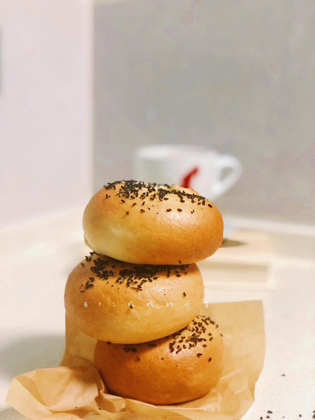 免“揉”黑芝麻乳酪贝果