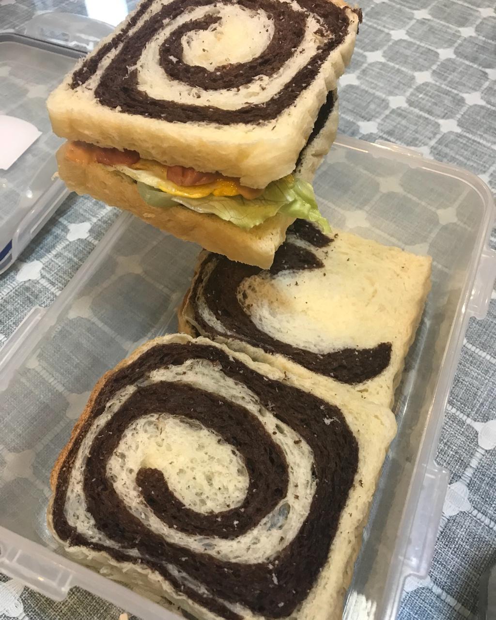 可可双色土司