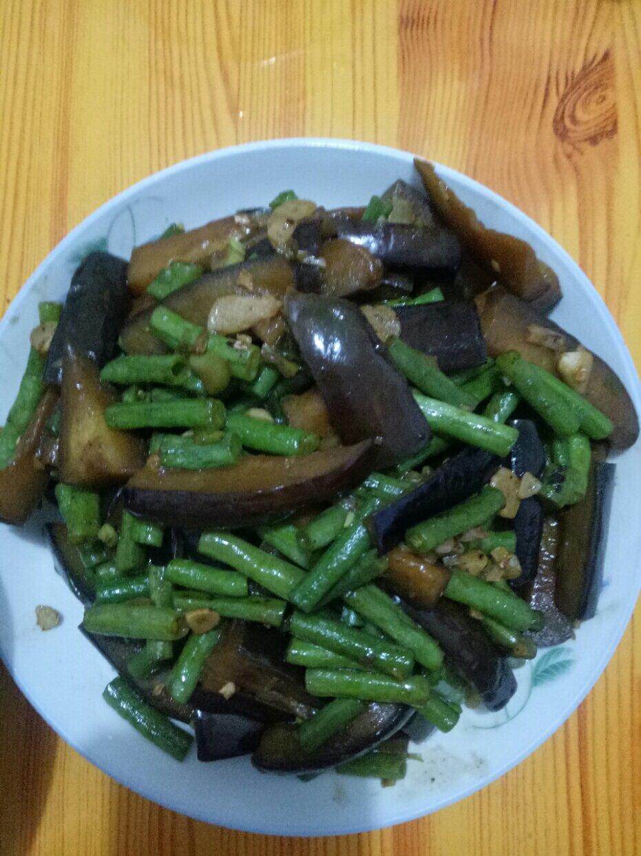 茄子炒豆角（改良版 健康少油）