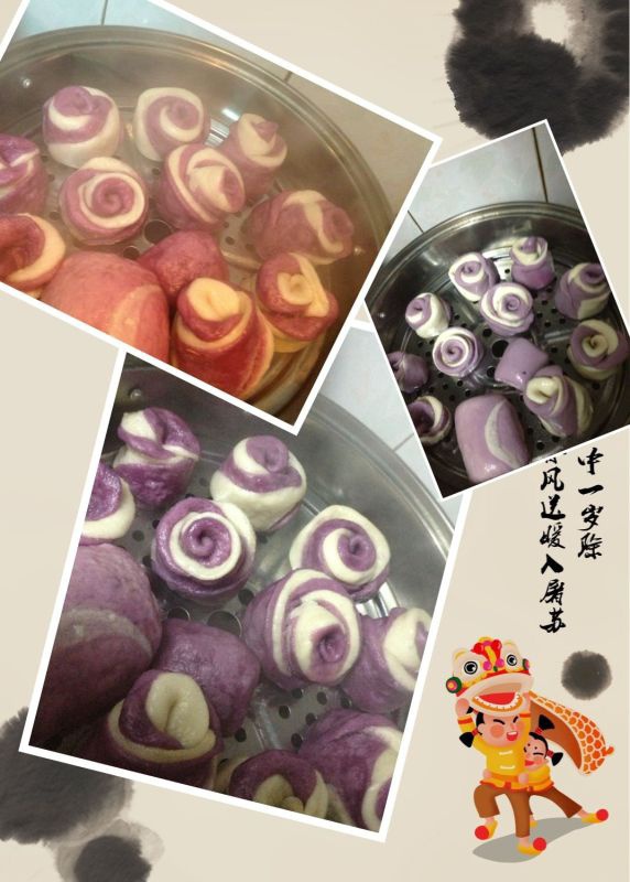 紫薯玫瑰花馒头