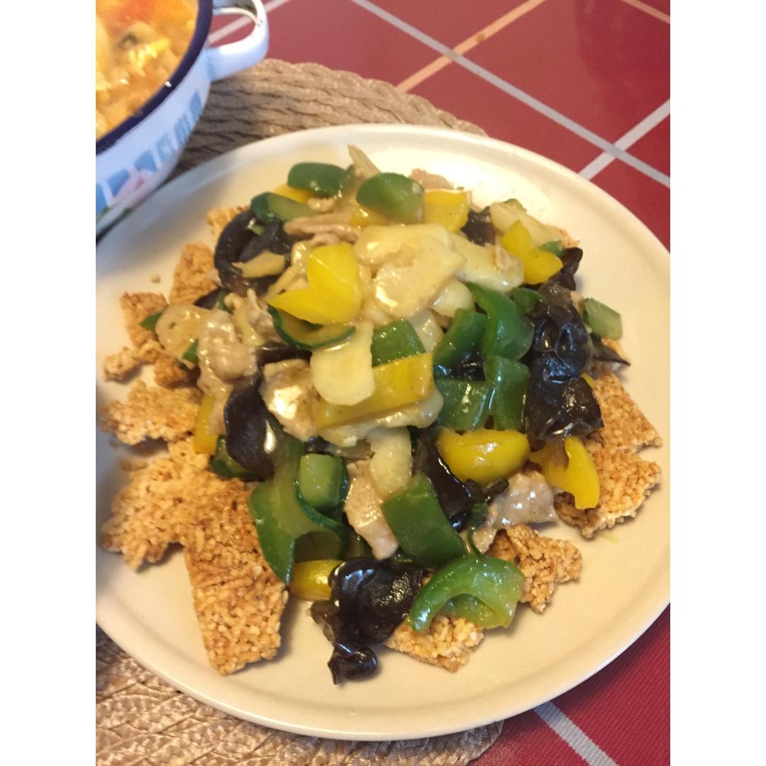 堂妈教你做锅巴肉片