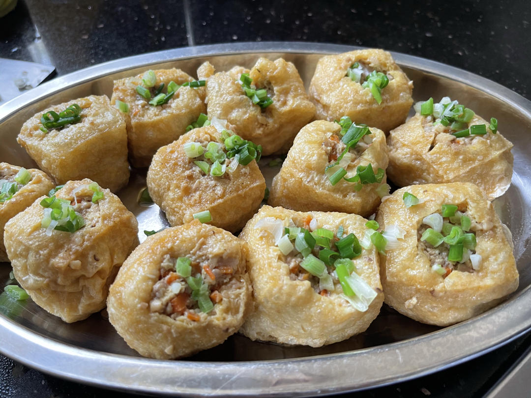 一端上桌就被秒光的时蔬肉沫酿油豆腐