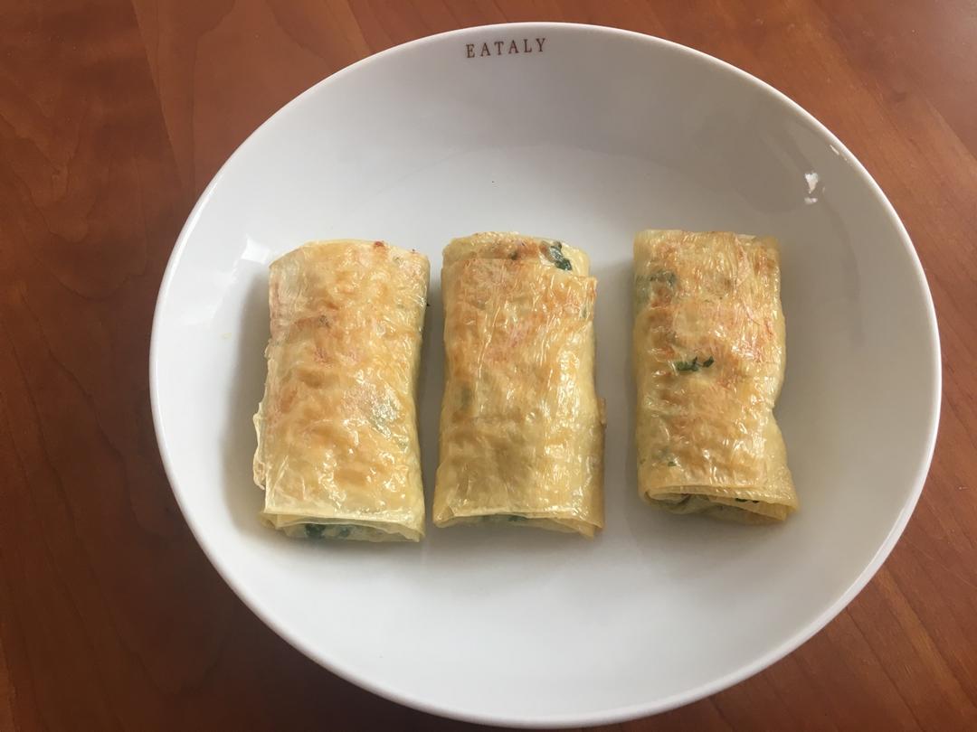 香菇小棠菜豆皮卷