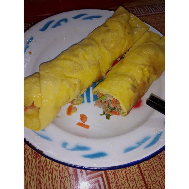 葱香肉末鸡蛋卷