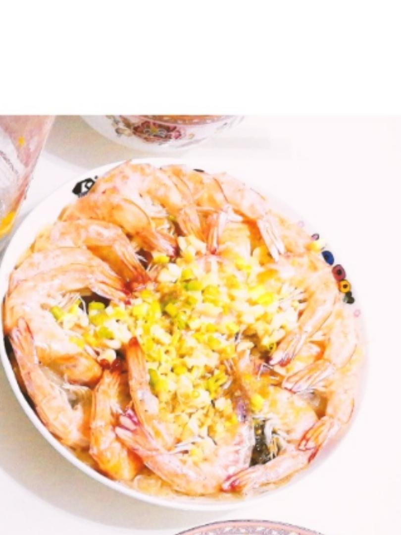 虾最美味的吃法必须是这个——蒜蓉蒸虾（多动图，孔瑶的食谱）