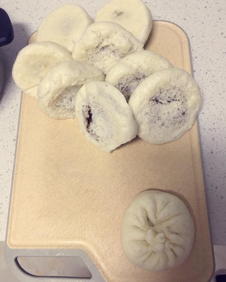 用面包机和面做包子