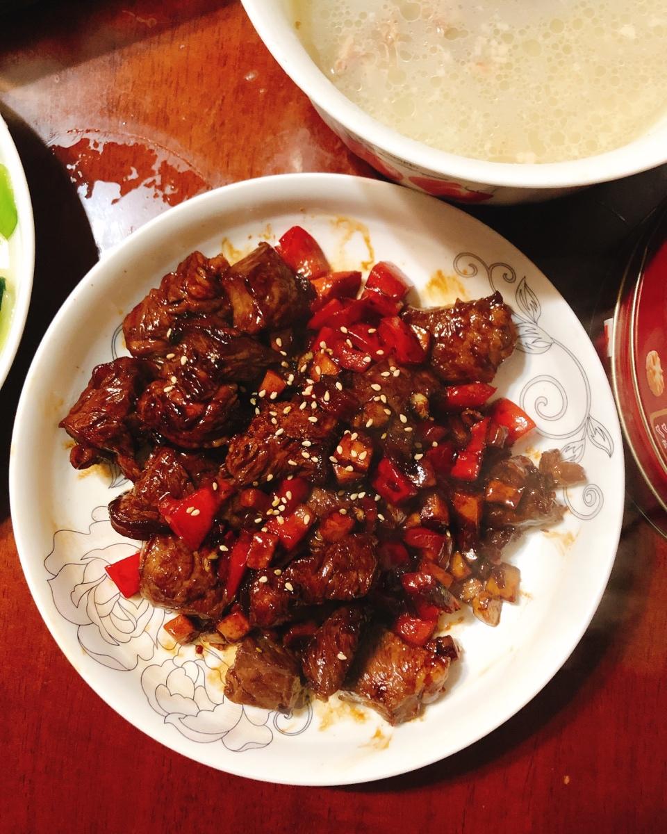 黑椒杏鲍菇牛肉粒