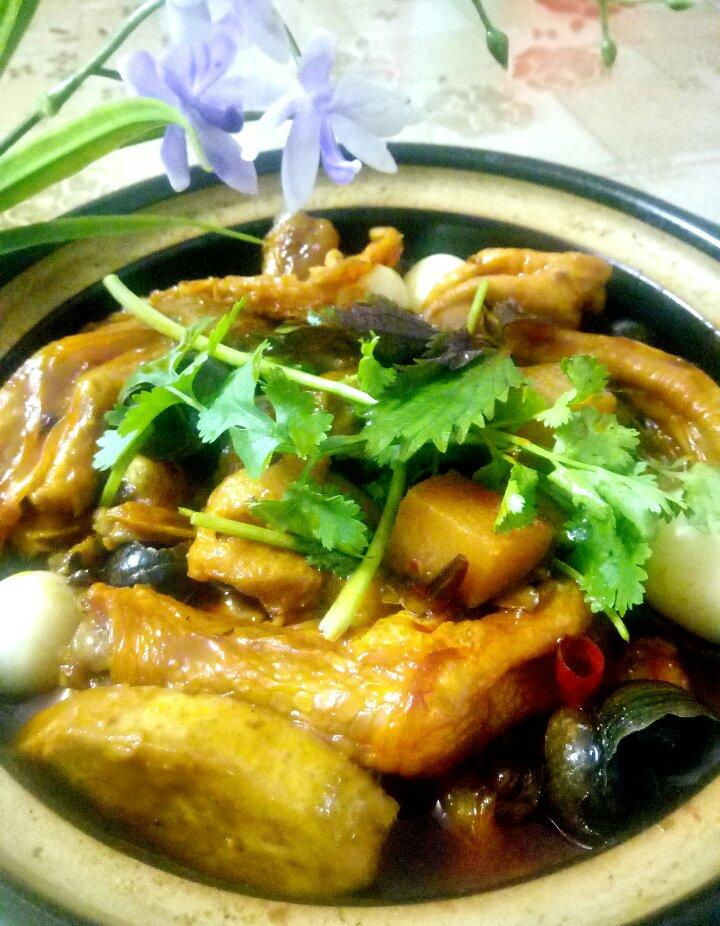 带皮鸭脚田螺煲