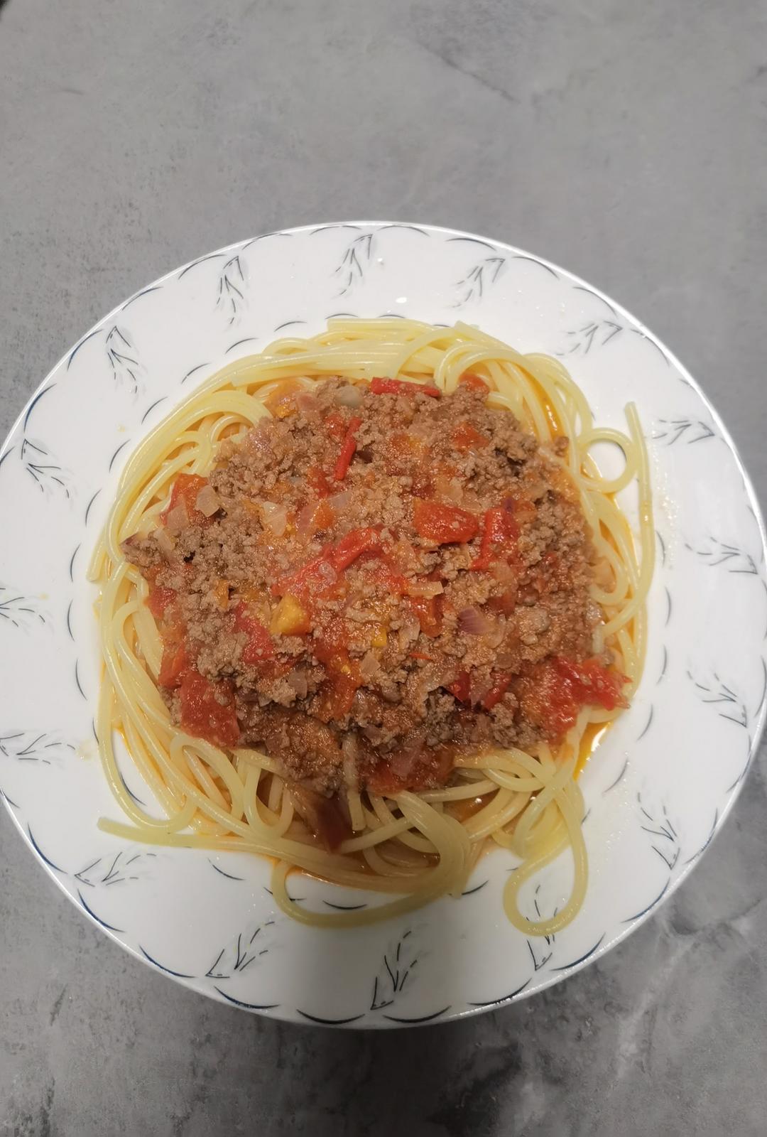 （完胜必胜客的）番茄肉酱意大利面～