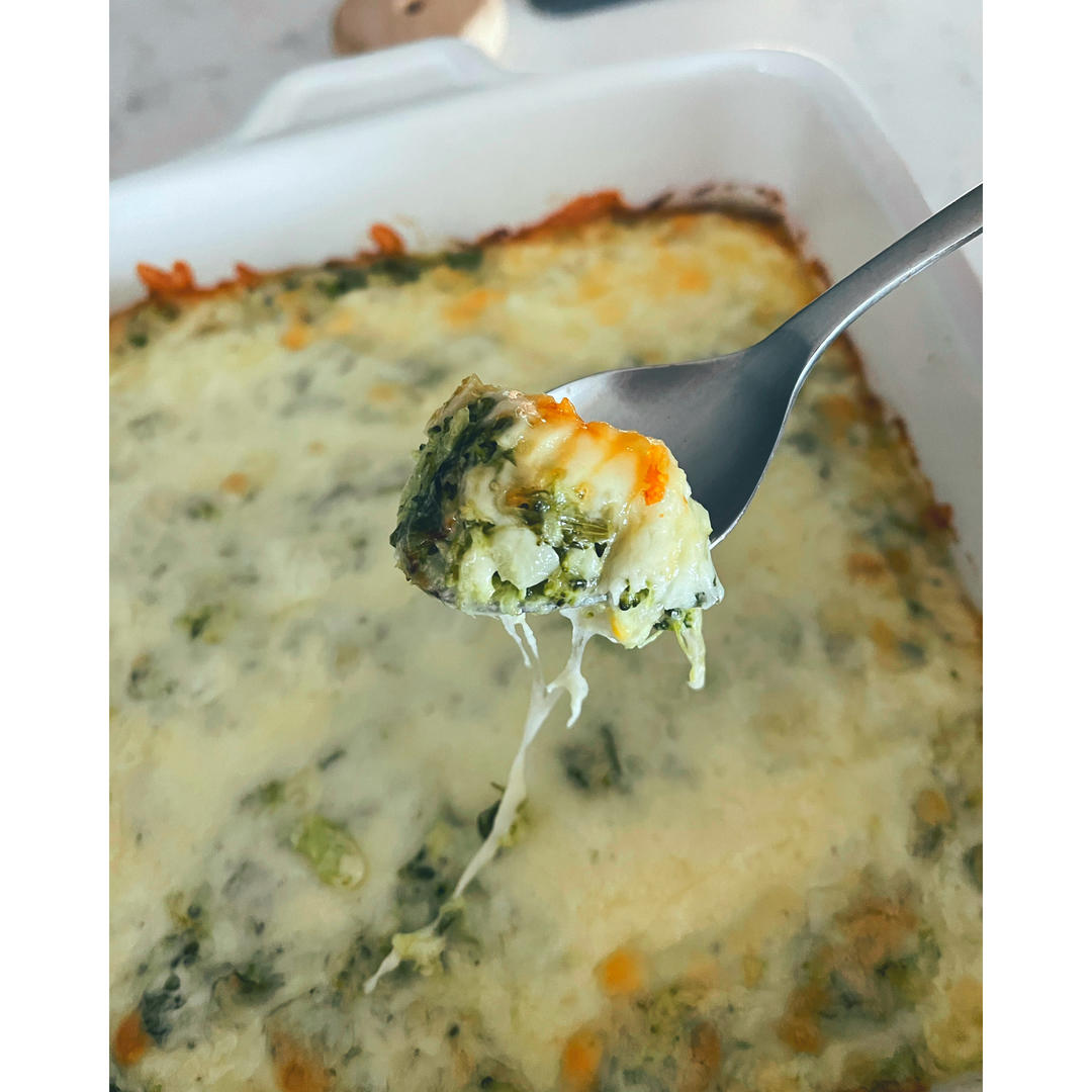 生酮芝士焗菠菜西兰花(Keto Spinach & Broccoli Casserole)