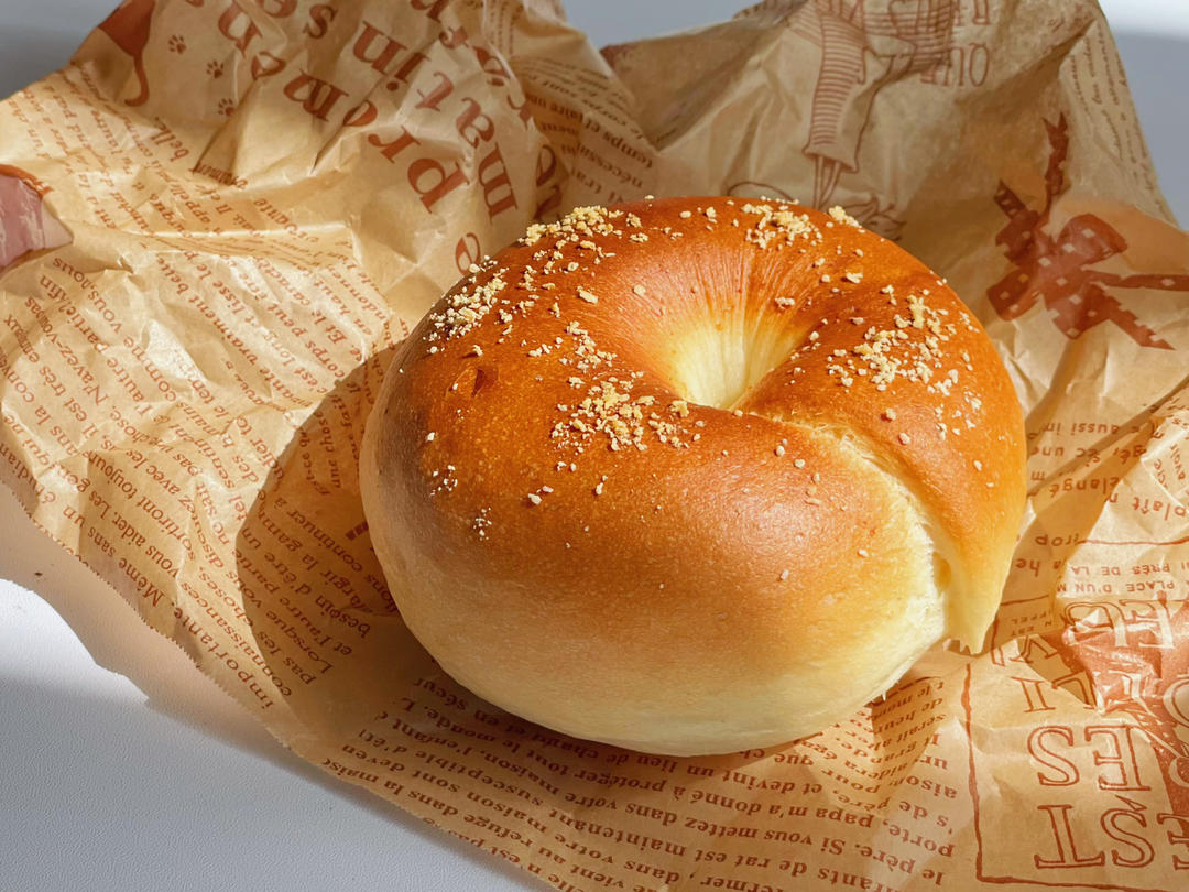 看不见奶酪的Q弹奶酪蜂蜜贝果