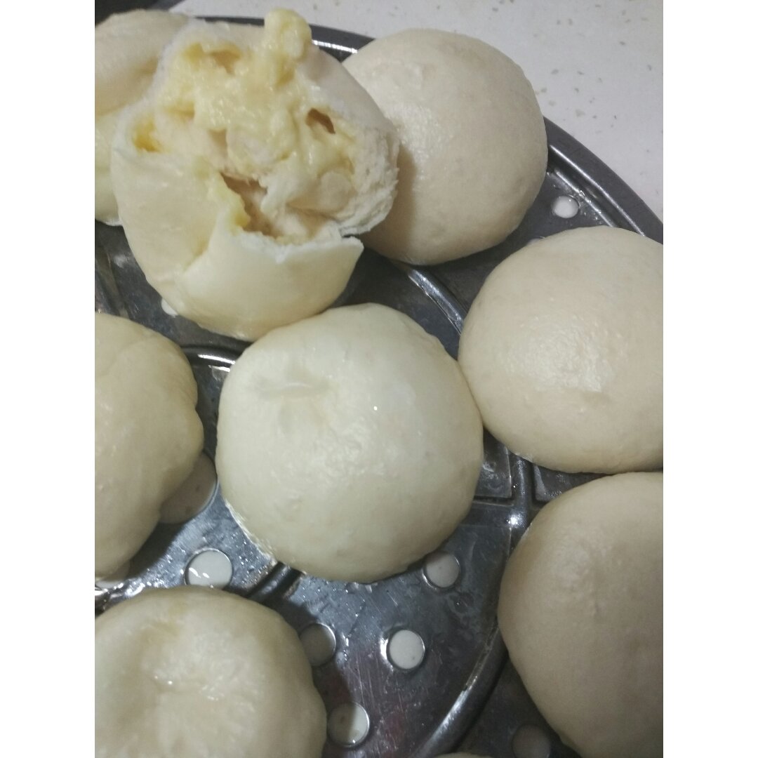 自制无油奶黄包