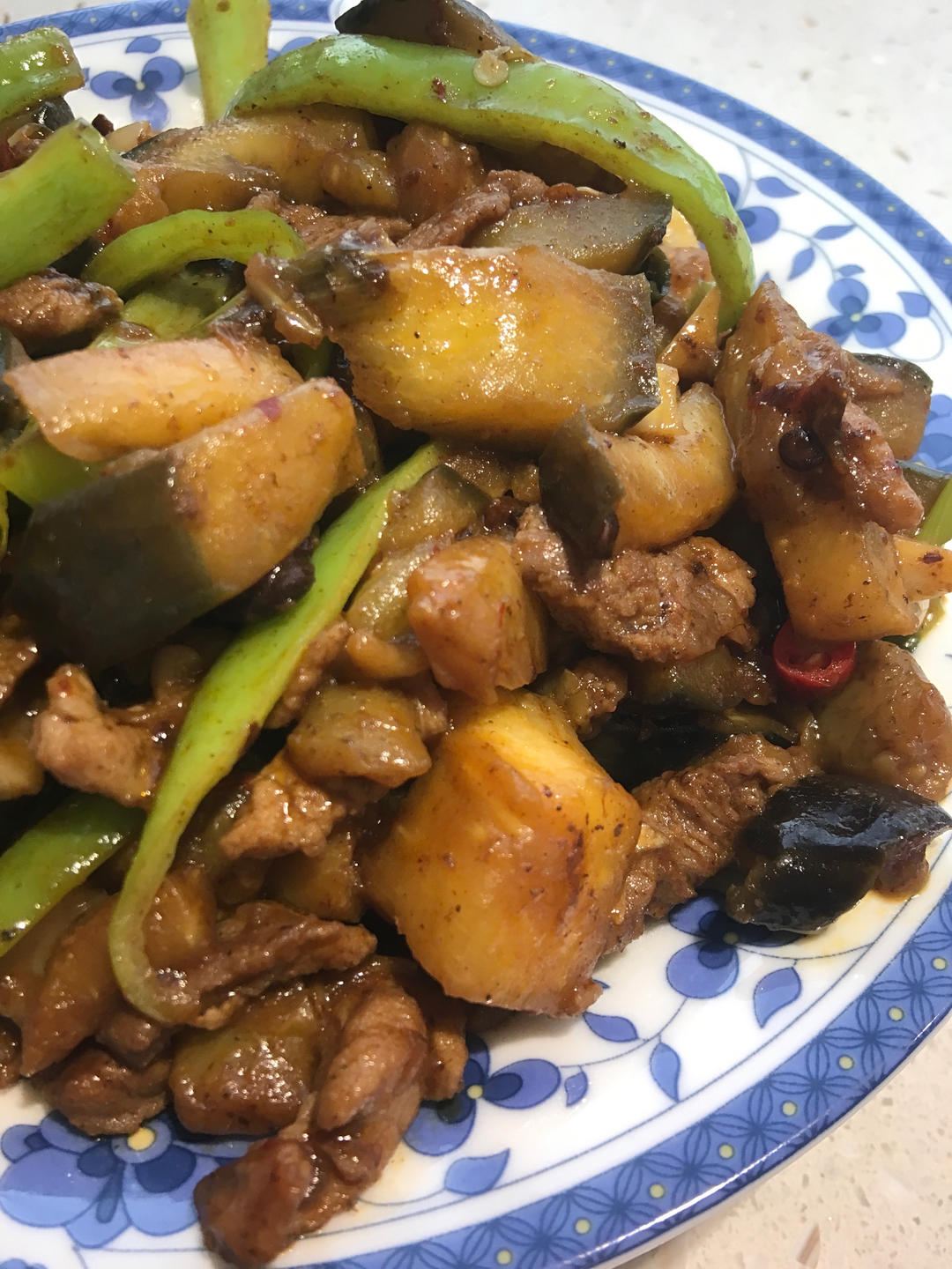少油版茄子炒肉