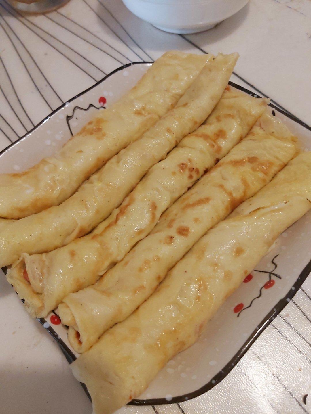 简单好吃的鸡蛋饼卷