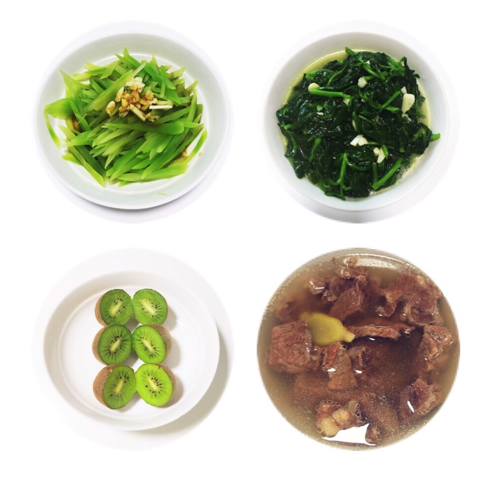 译家三口（凉拌莴笋、蒜泥木耳菜、牛肉汤）20160922