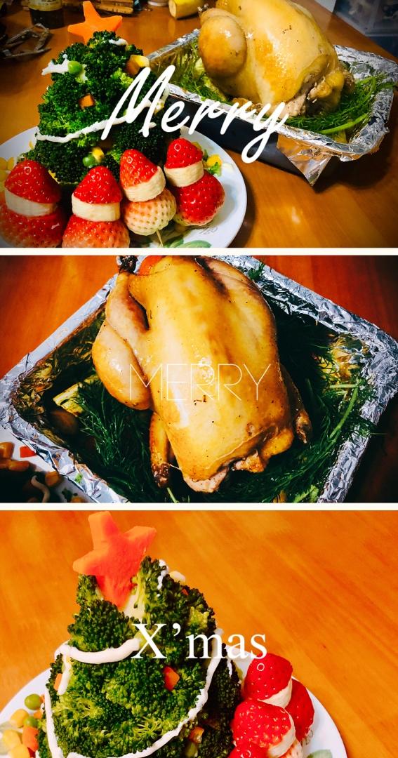 皮脆肉嫩水还多的【圣诞烤鸡】