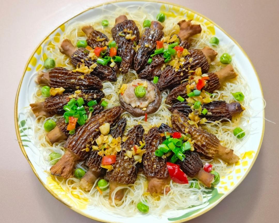 羊肚菌酿肉(蒸菜)的做法