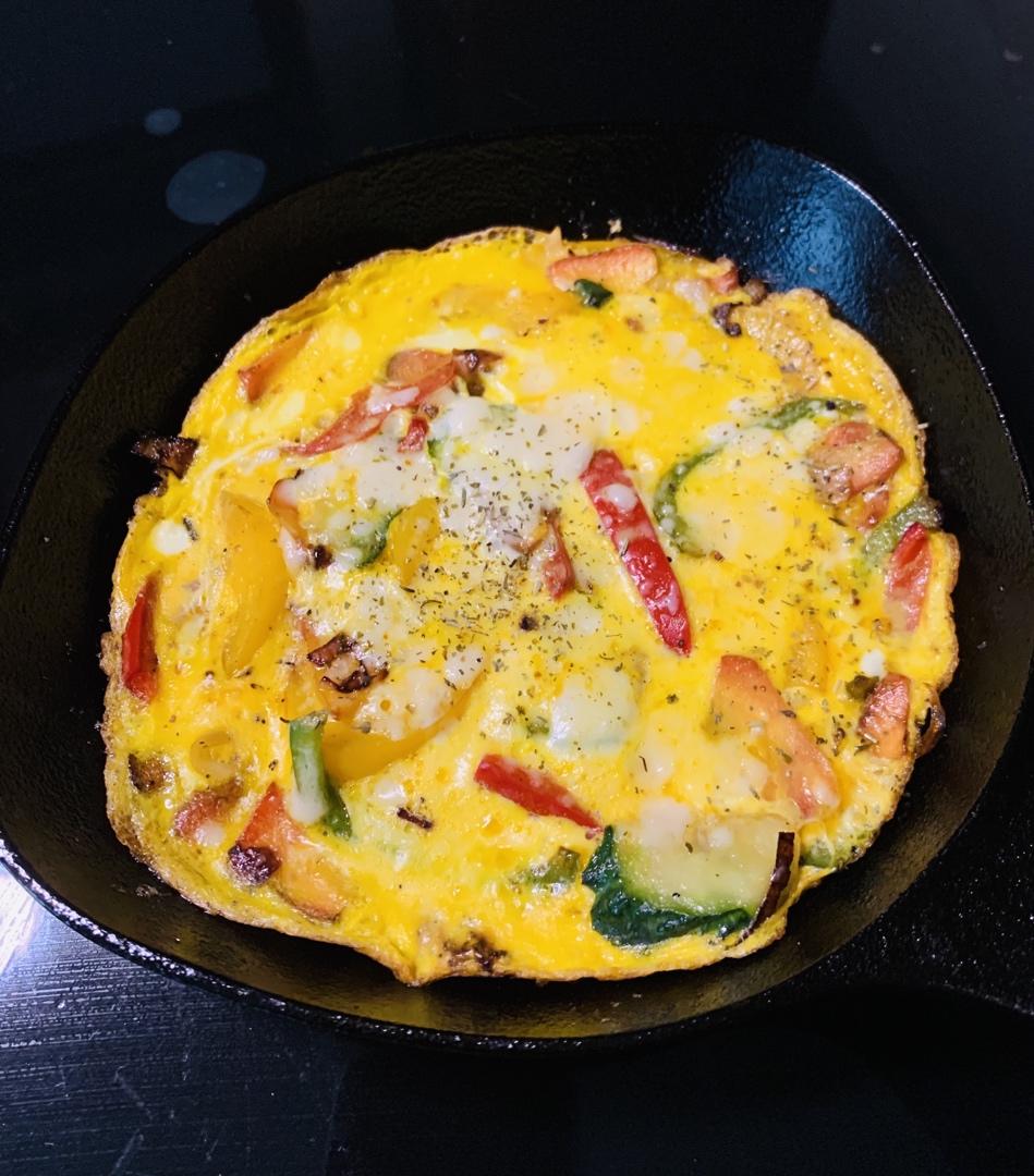 菠菜培根意式蛋饼Spinach&bacon frittata