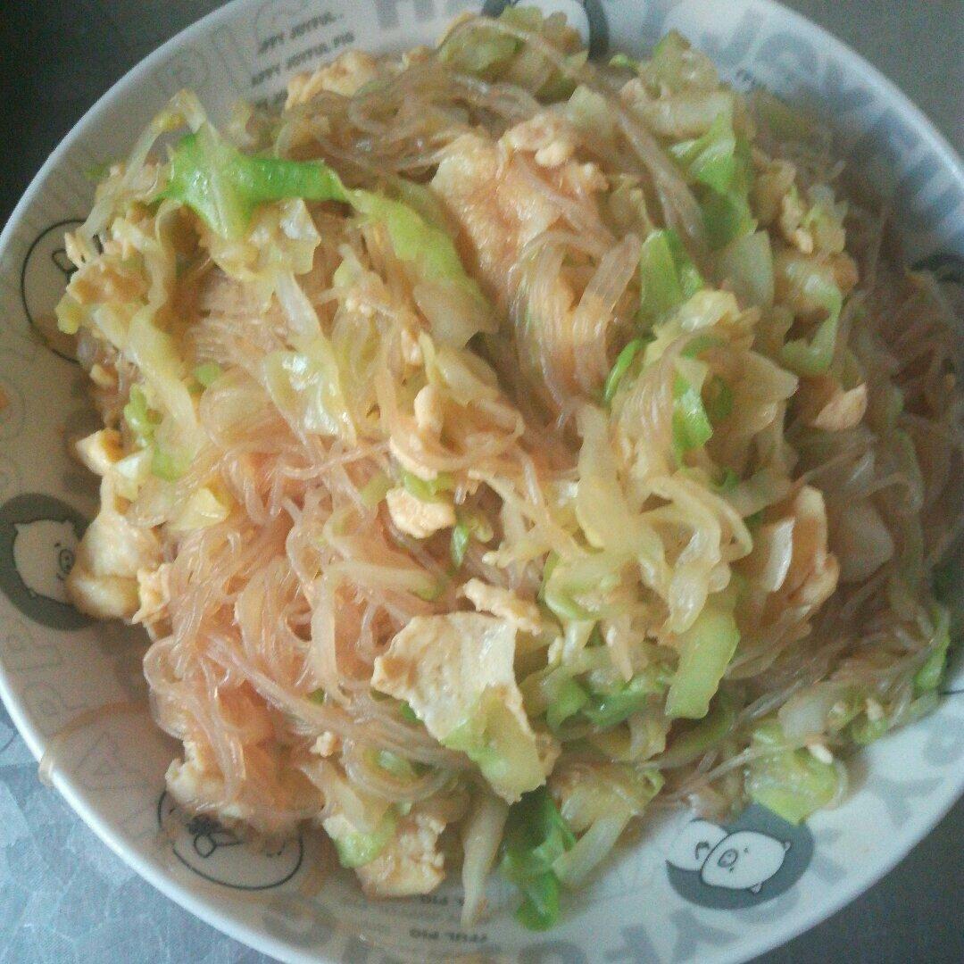 包菜粉丝炒鸡蛋