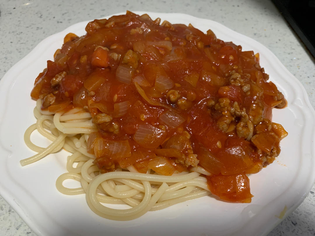 （完胜必胜客的）番茄肉酱意大利面～