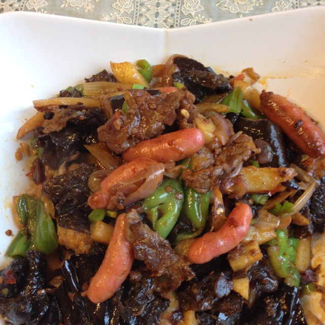 干锅牛肉炒油豆腐