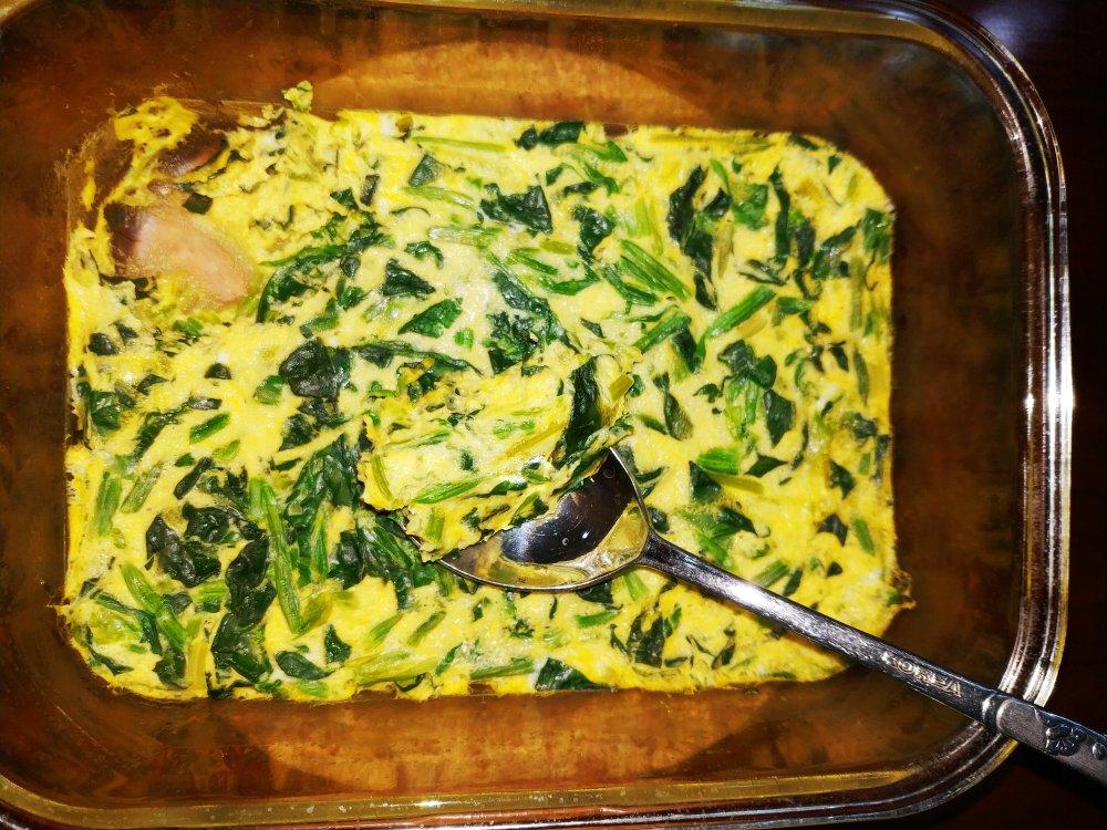 蘸汁菠菜鸡蛋糕——春季养生多吃菠菜