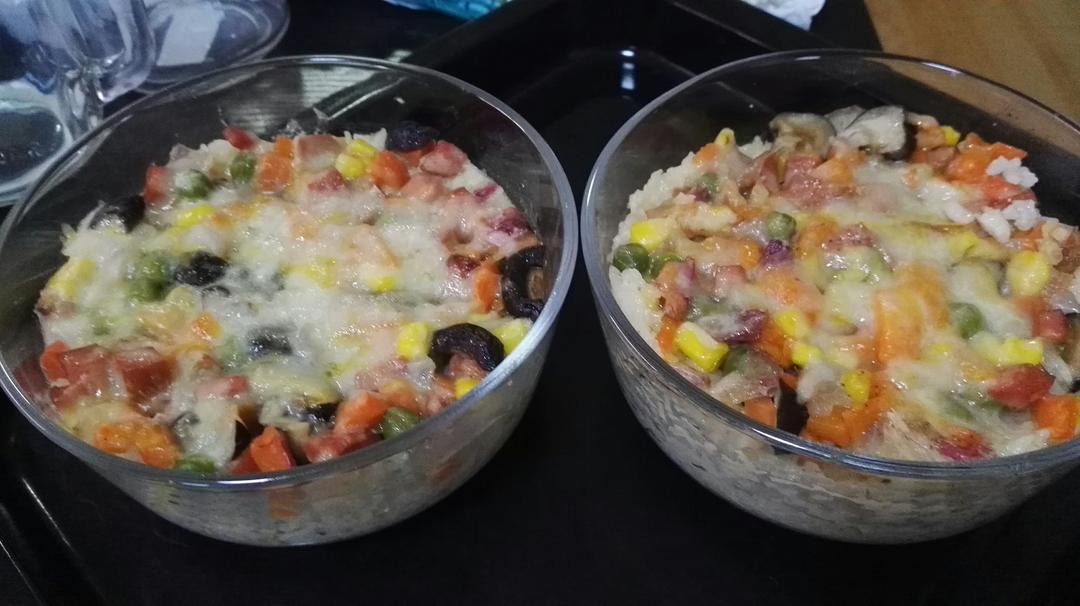 鲜虾培根芝士焗饭