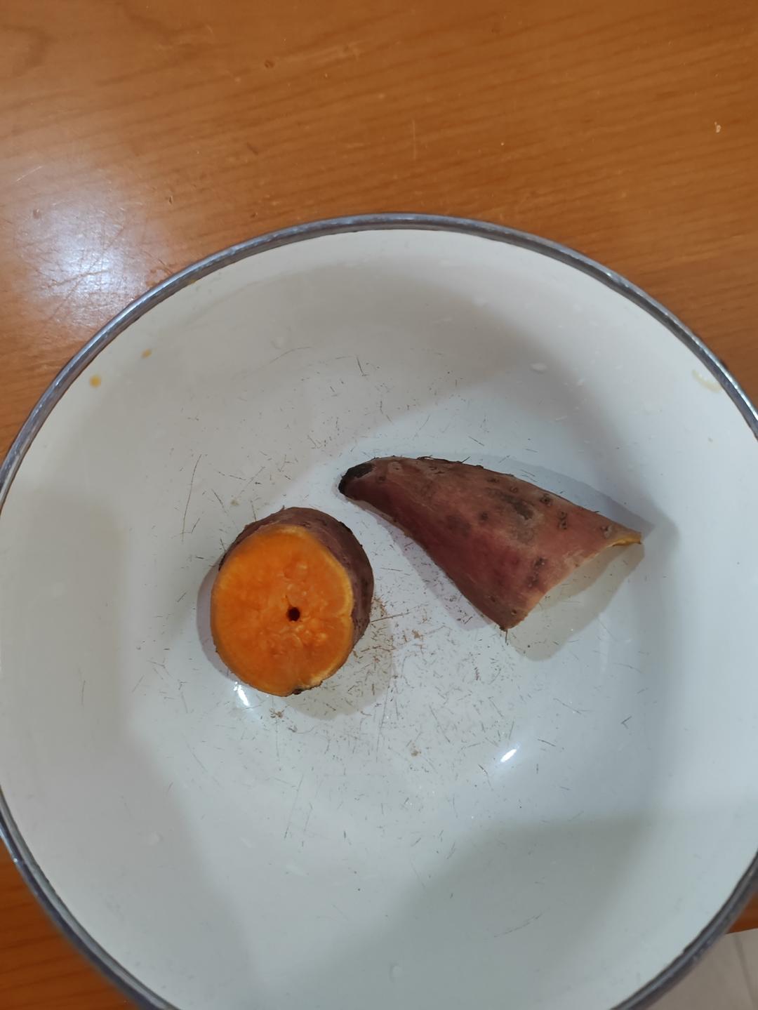 清炒小白菜+蒸紫薯