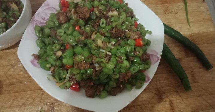 肉沫豆角下饭菜