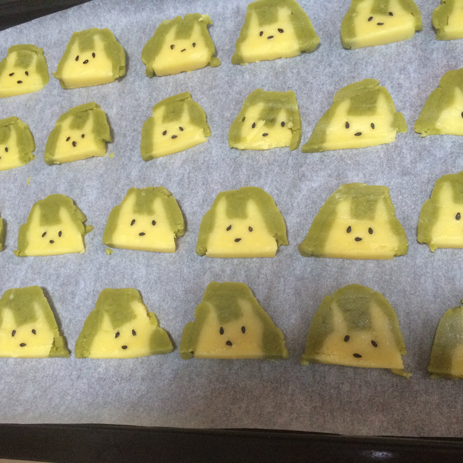 抹茶兔兔曲奇（比熊猫简单！超详细实物图+超良心手绘图）