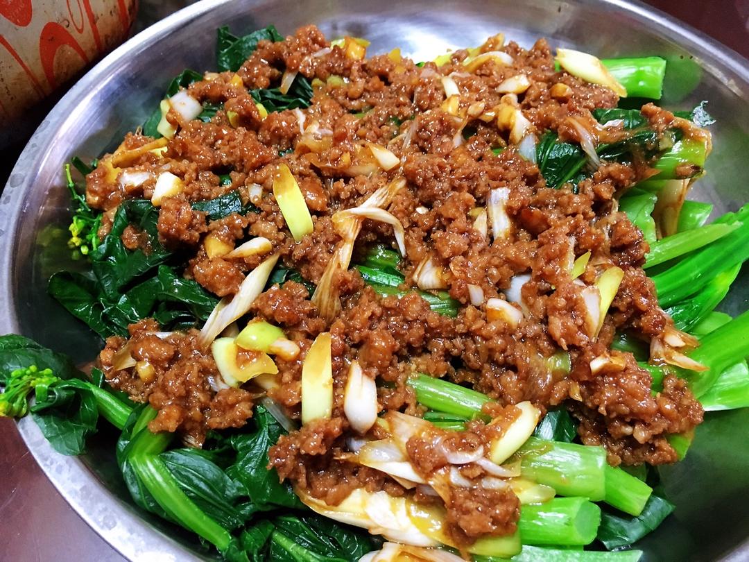 涟漪51做的肉沫炒菜心