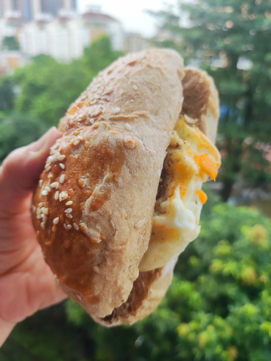 无糖无油全麦低脂欧包（一次发酵）免手套膜❗️可手揉低脂面包