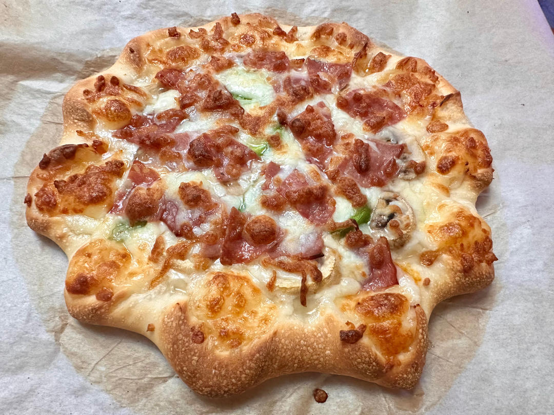 🍕单手披萨｜卡卡爸·教小白｜第一张披萨