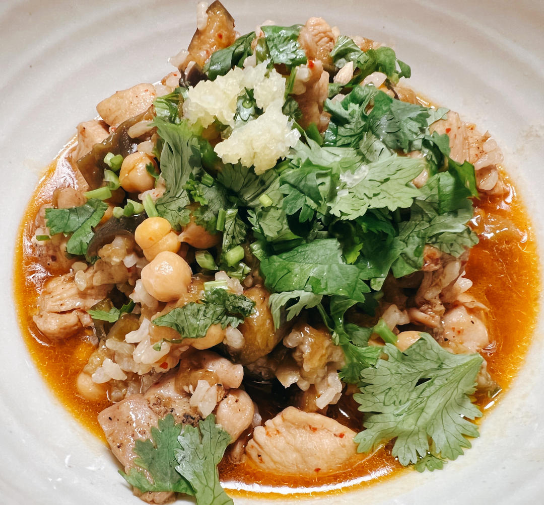 【健康三餐】鹰嘴豆鸡胸茄子饭