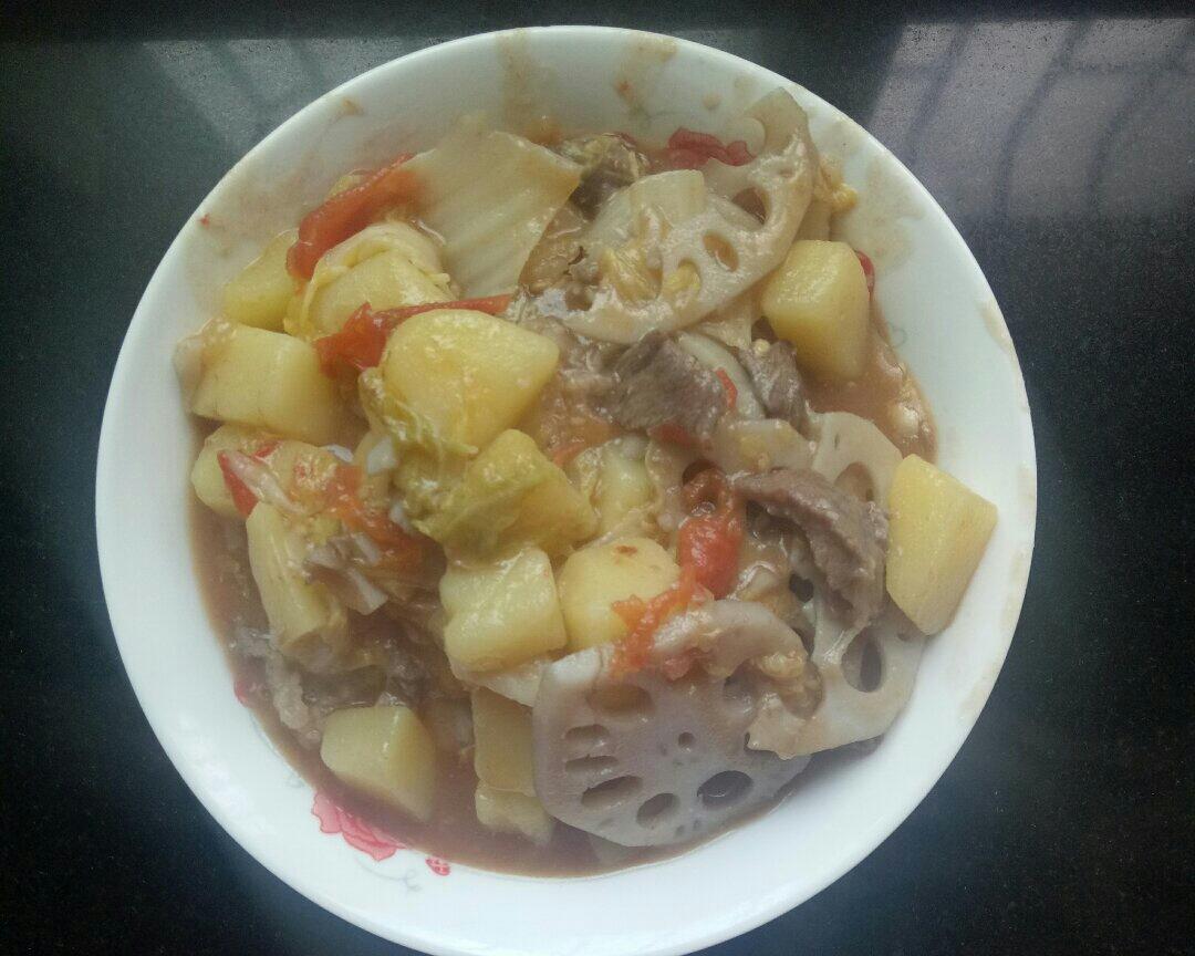 娃娃菜炖土豆的做法