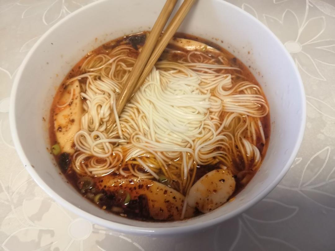 快手早餐-酱汤面，汤都喝光