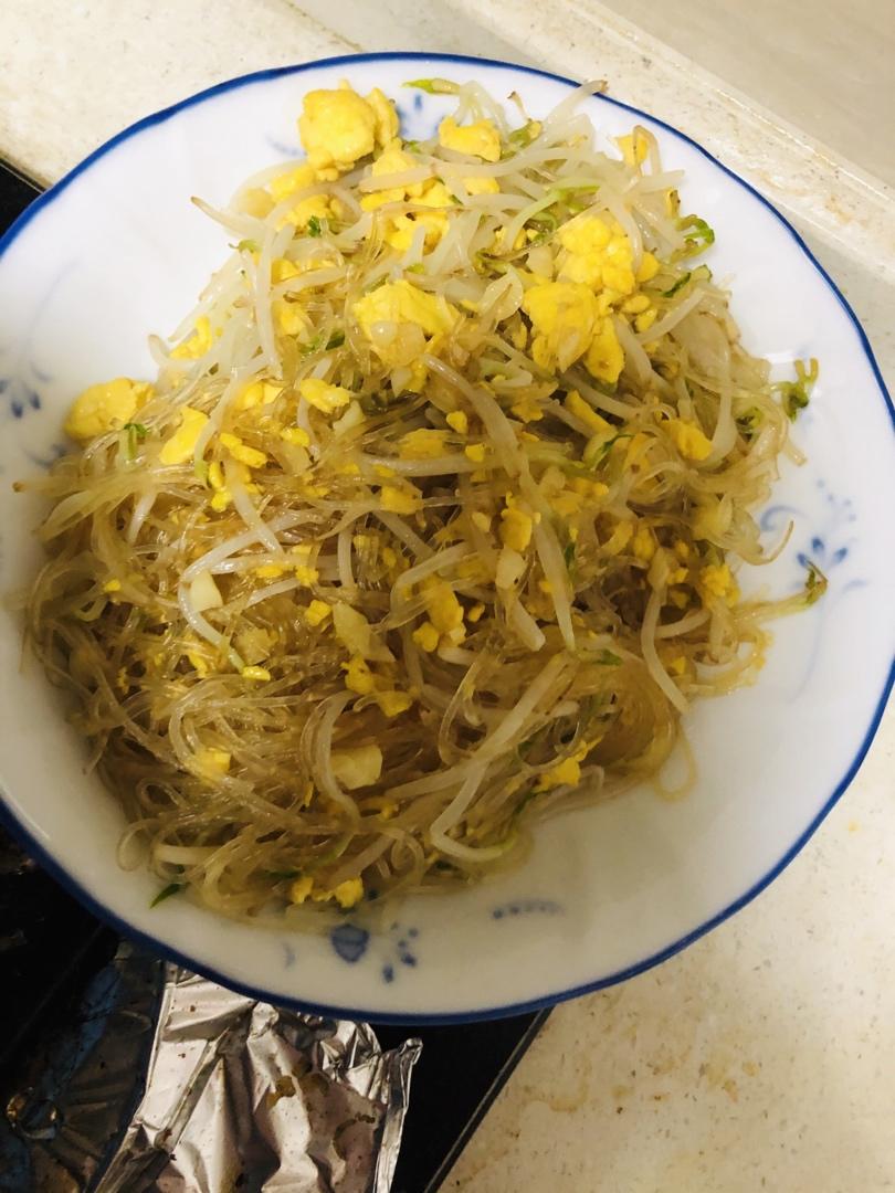 豆芽炒粉丝