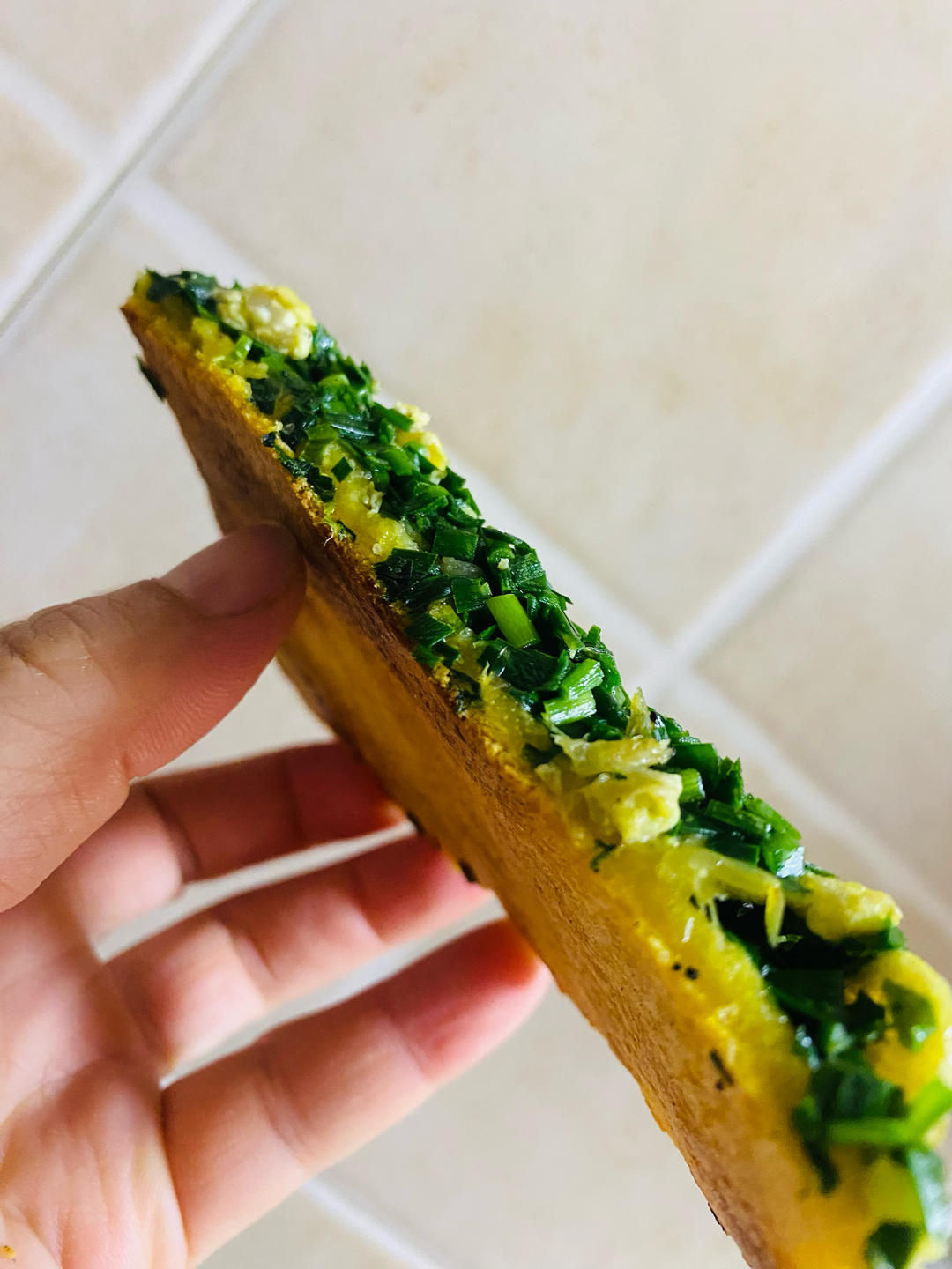 霞姐-韭菜鸡蛋虾皮烀饼