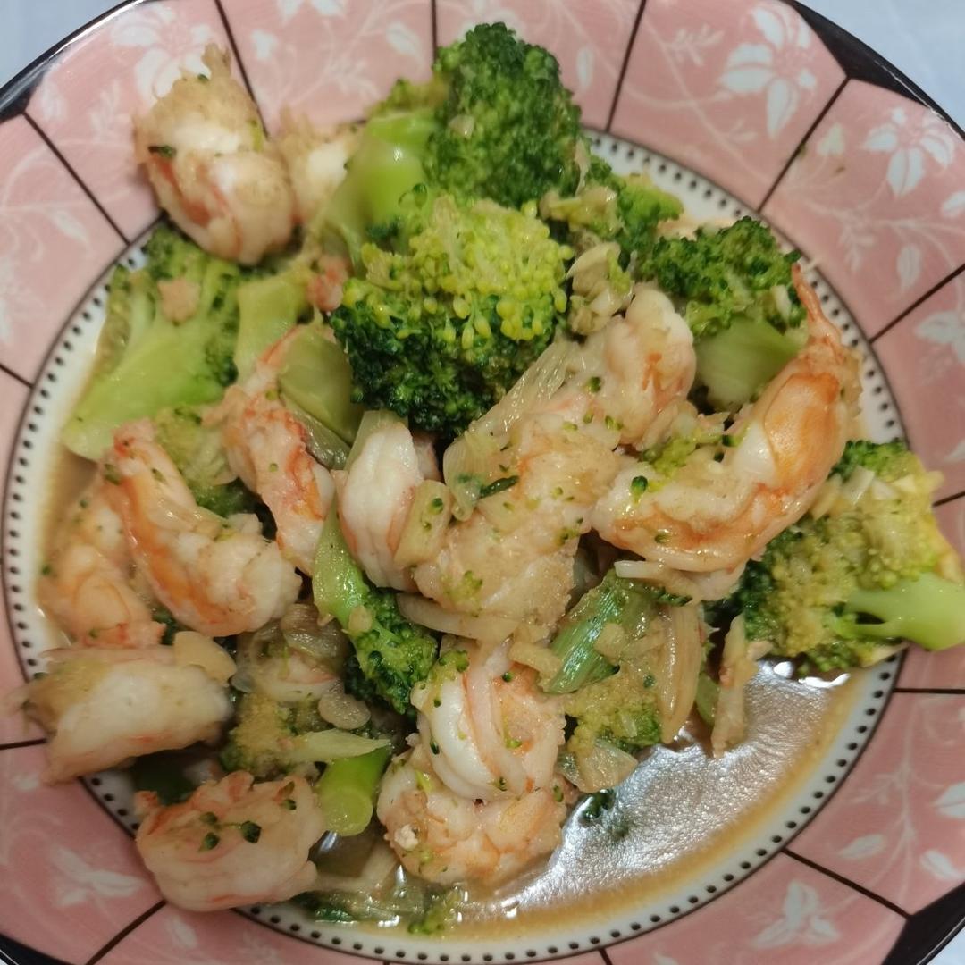 减肥去脂的西兰花炒虾仁