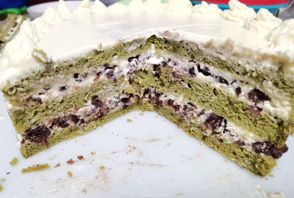 8寸抹茶戚风蛋糕