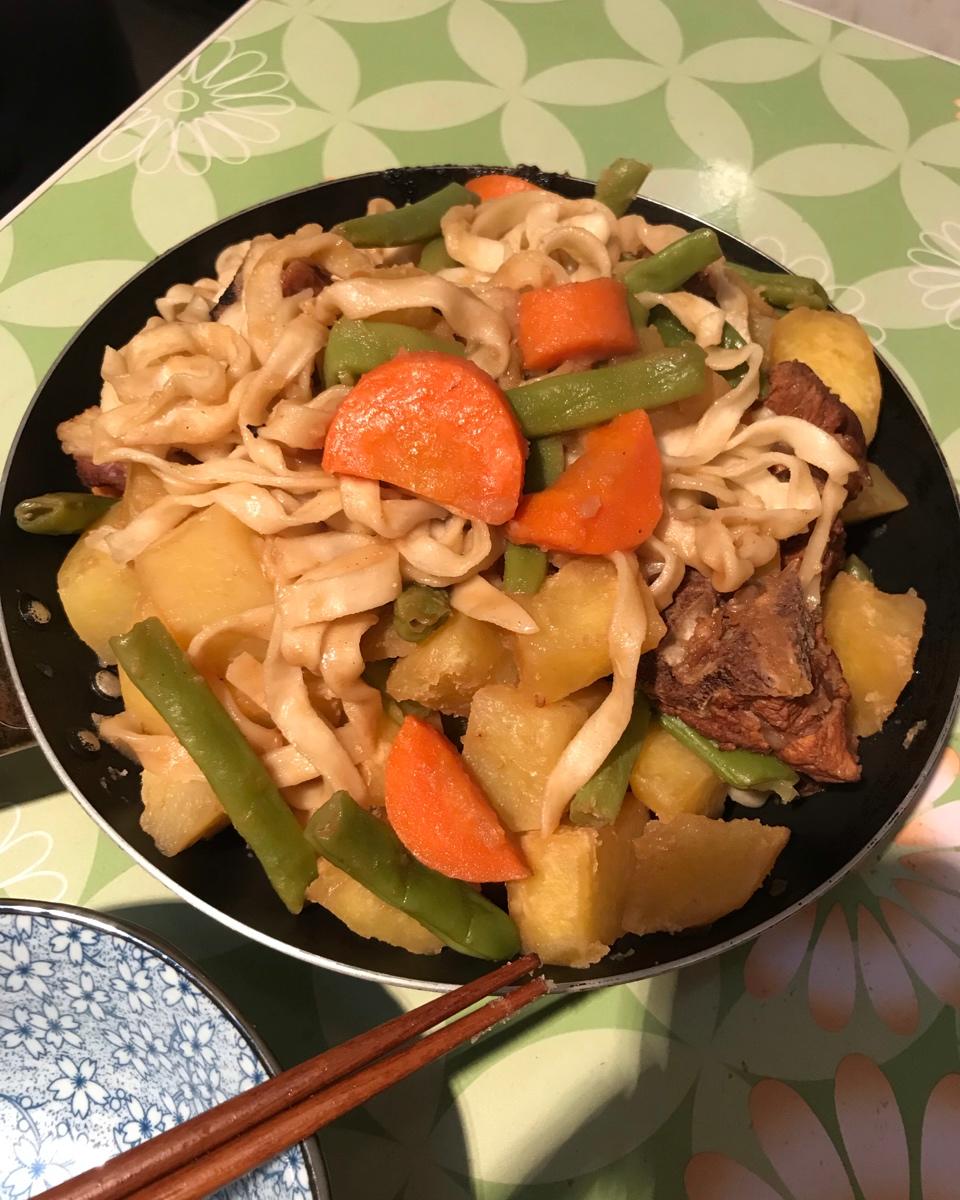 土豆豆角焖面