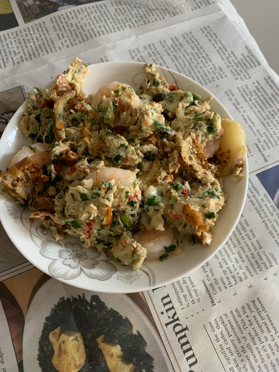 爆浆芝士虾仁菠菜口蘑蛋饼