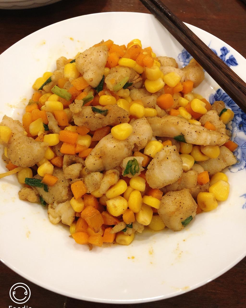 当龙利鱼（或巴沙鱼）遇到玉米【妞的食记】