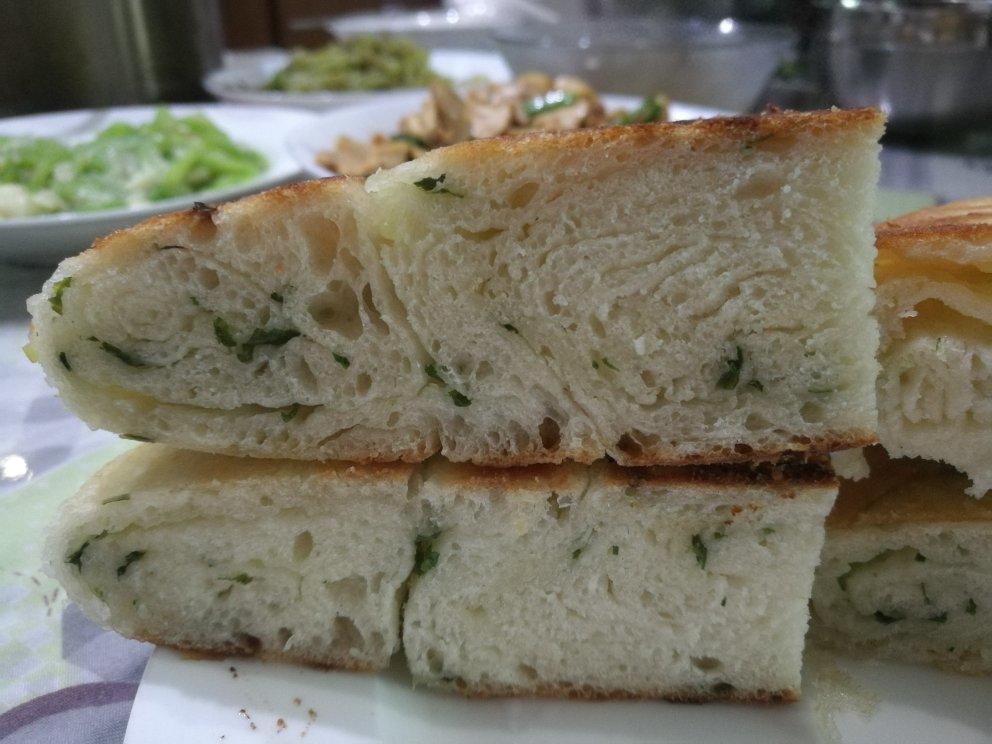 发面版葱油饼