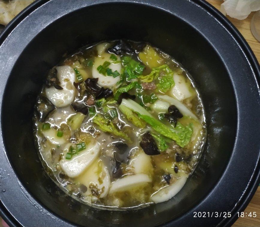 欲罢不能-雪菜豆腐汤年糕