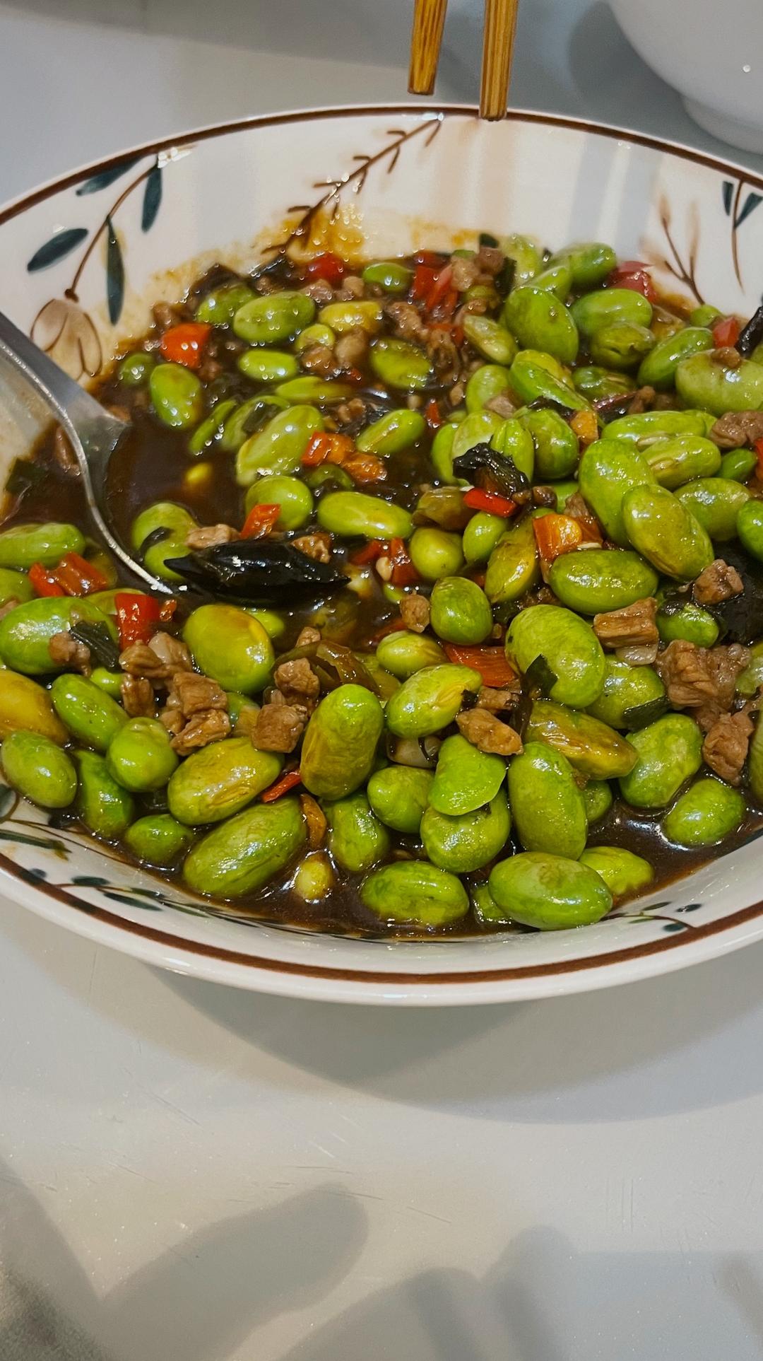 橄榄菜毛豆的做法
