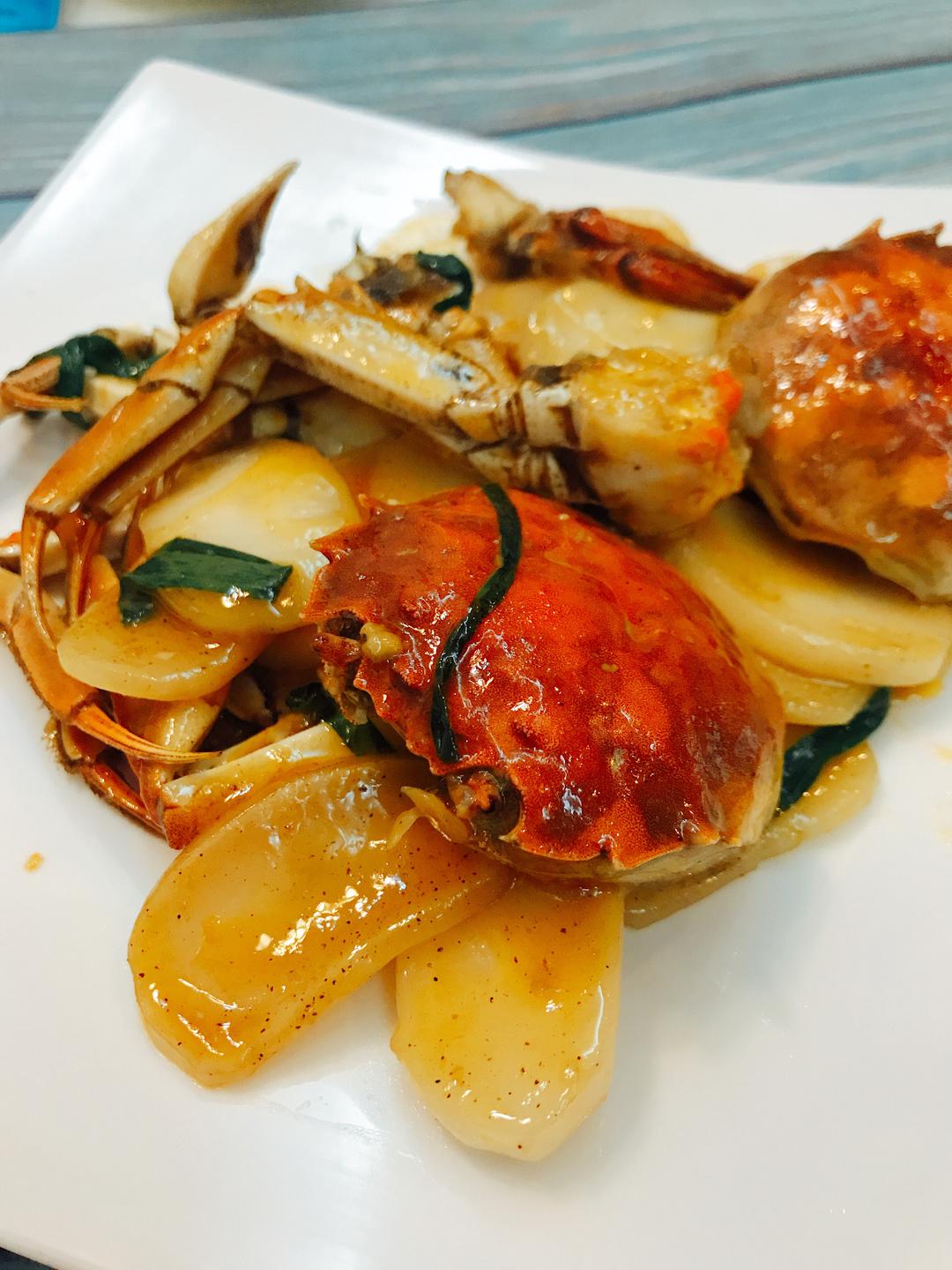 蟹炒年糕的做法