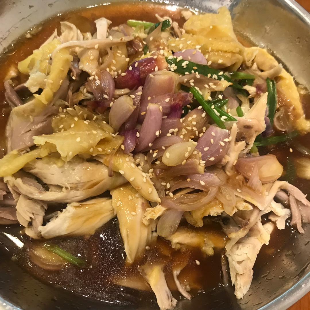 手撕葱油鸡