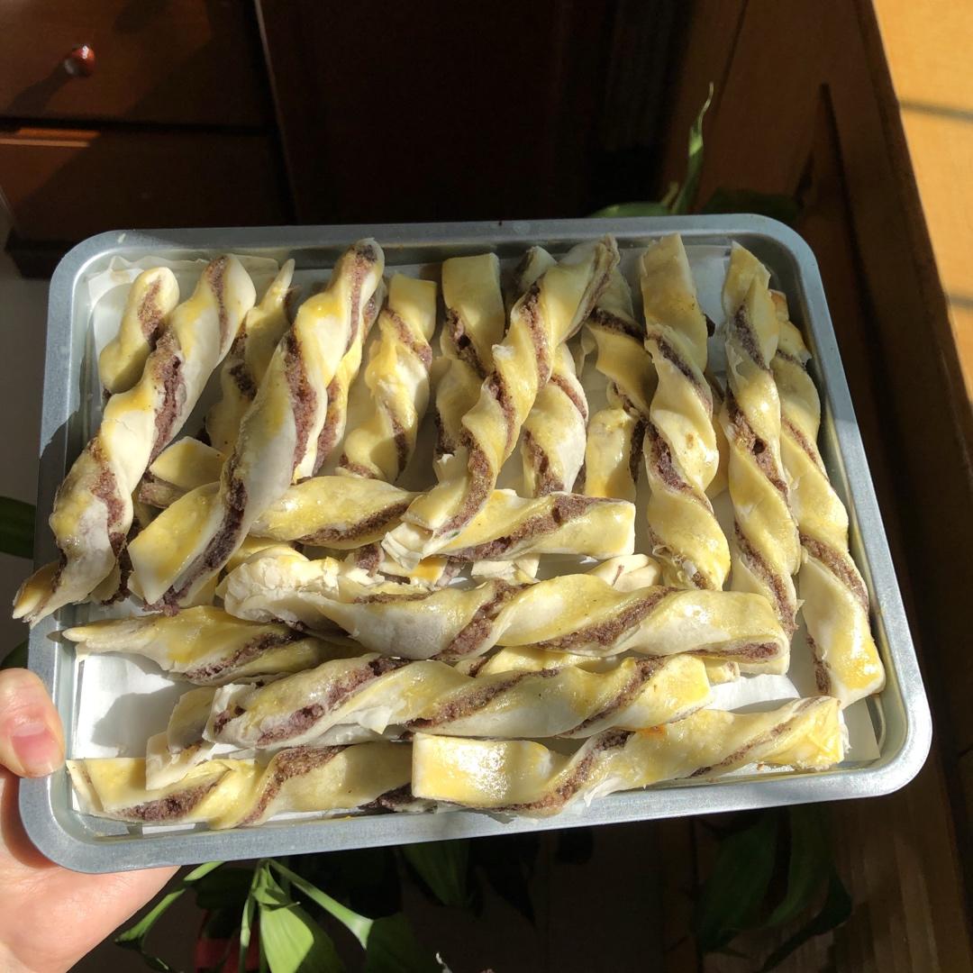 ㊙️酥到掉渣❗️🔥好吃到舔手指的豆沙扭扭酥❗️
